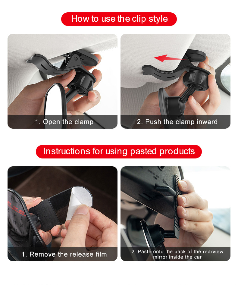 Car Baby Observation Mirror, Rear Child Seat Blind Spot Mirror, Tricycle Wide-Angle Mirror, Large Field of View Reversing Auxiliary Mirror
