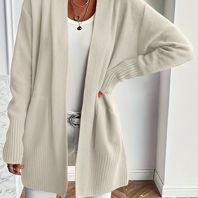 【Cozy Cardigan】Cozy Yellow レディース ニットカーディガン |   ロング|undefined