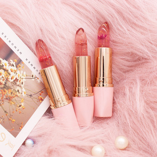 Pennifen Flower Jelly Color Changing Lipstick Gold Foil Warm Color Changing Moisturizing Waterproof Non-Stick Cup Lipstick