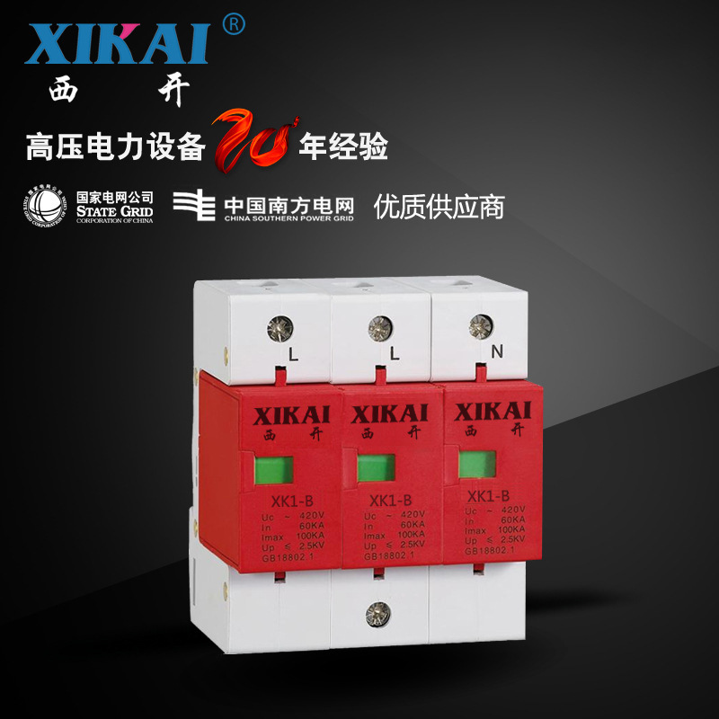 厂家大量供应西亚电气电涌保护器防雷B级 3P 60-100KA浪涌保护器