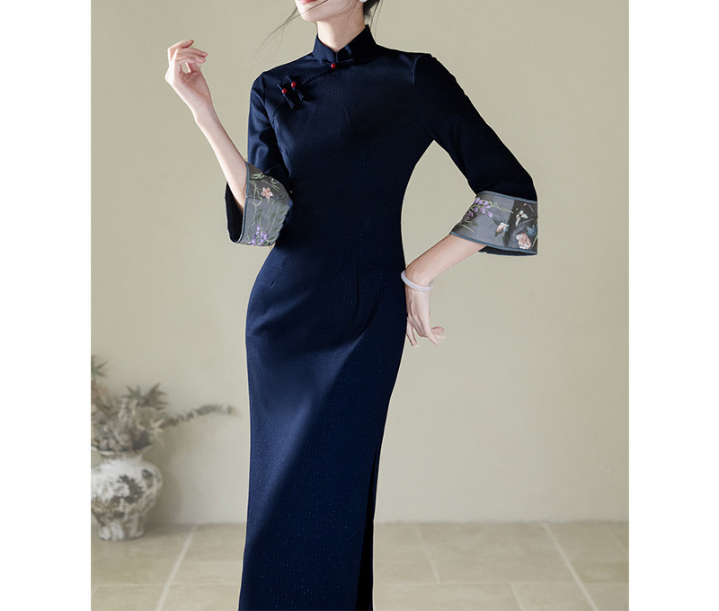 New Chinese-style National-style Cheongsam For Women, With Traditional Embroidery, A High-end, Simple, Retro, And_ecoleips.com