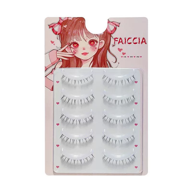 霏汐 So sweet and sweet~ Cat-ear comic lower eyelashes, false eyelashes, V-shaped natural simulation of a mother, one piece