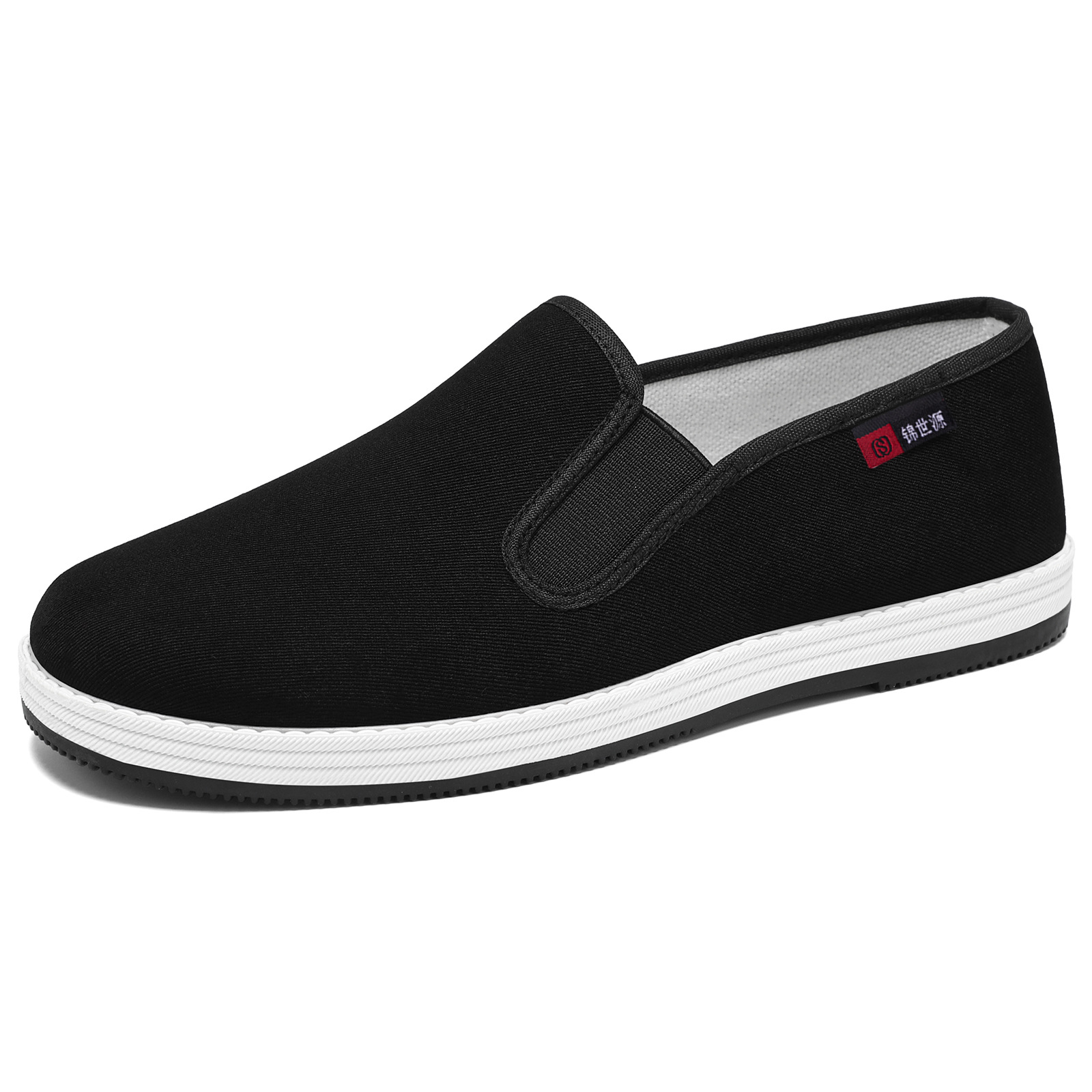 Zapatos viejos zapatos de tela de Beijing para hombres, zapatos de tela transpirables, anti-deslizante, anti-desgaste, zapatos casuales de altura baja