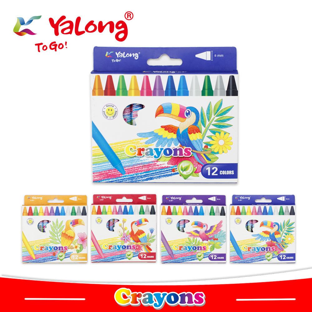 Set de Crayones Redondos para Niños 12 Colores 0.8mm para Dibujo Infantil