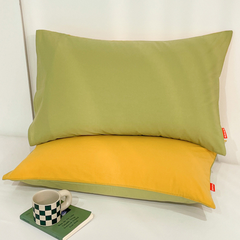 Funda de almohada de color sólido Funda de almohada de algodón puro 48cmx74cm Un par de Funda interior de núcleo de almohada individual 40x60 para el hogar