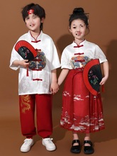 六一儿童演出服中国风合唱表演服唐装马面裙套装小学生诗朗诵鐊睂