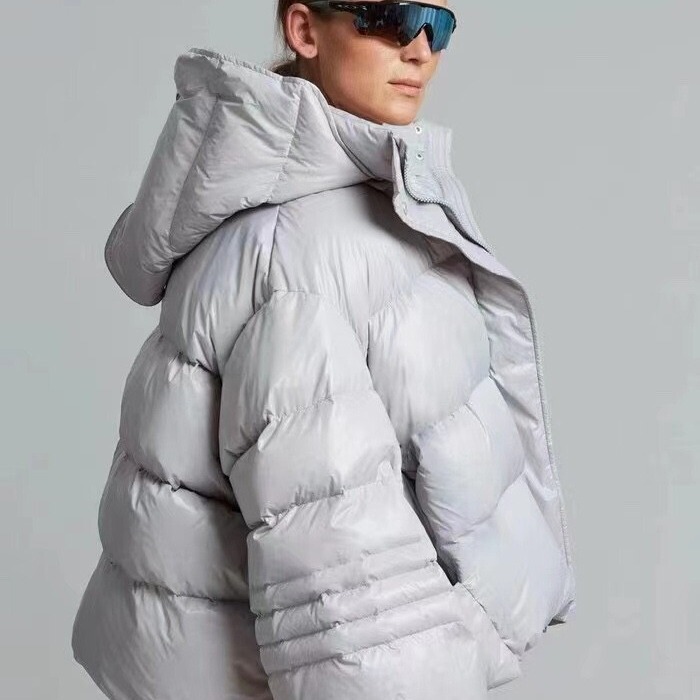 Frankie shop designer niche velvet 300g loose A- line warm fluffy white duck down jacket