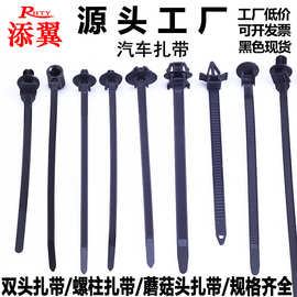 插销式圆盘扎带汽车专用扎带 杉树头扎线带 螺纹头扎带 双扣扎带