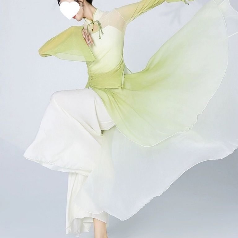 Classical Dance Dance Clothing, Cheongsam Collar Top, Elegant Gauze Practice Clothing, Chinese Dance Folk Dance Performance Clothing Wholesale