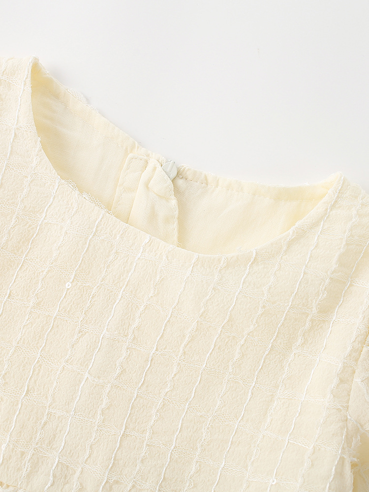 Vestido Corte A para Niña de Algodón, Manga Corta, para Uso Diario image 2