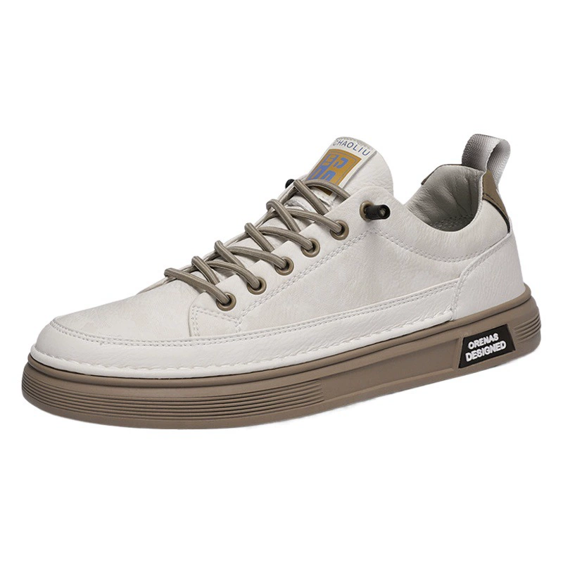 2023 Весенняя новая кожаная универсальная обувь без шнуровки, повседневный отдых, спортивная Рабочая черная повседневная обувь, мужская обувь