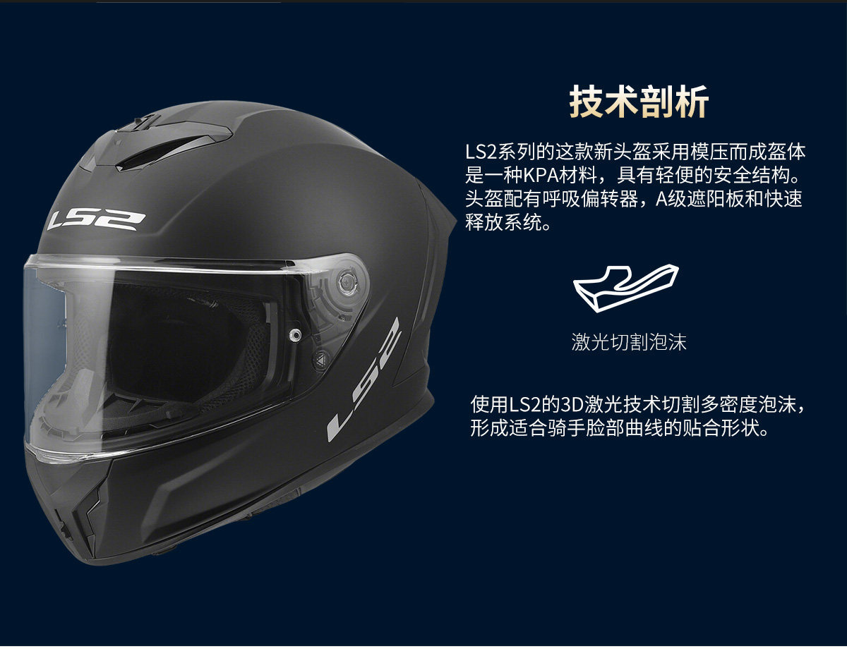 Ls2 Motorcycle Helmet Full-Face Helmet with Large Tail Wing for Men and Women, Anti-Fog Racing Helmet, Suitable for All Seasons, Summer Model Ff820