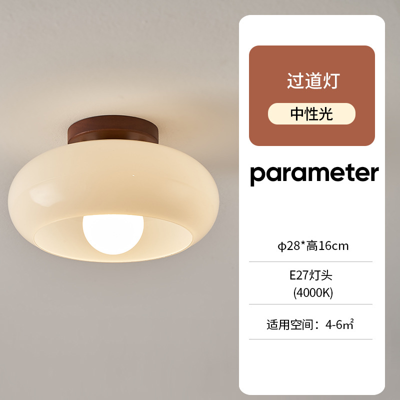 Lámpara de techo de nogal estilo chino para pasillo o balcón