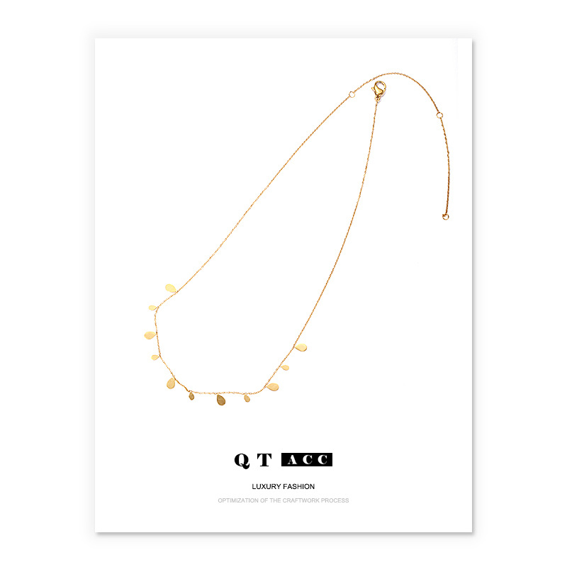 Designer style simple and fashionable temperament tassel water drop pendant necklace_voghion.com