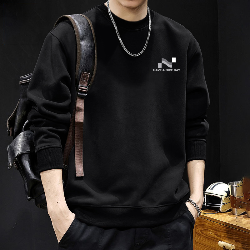 Suéter masculino primavera y otoño nuevo estilo americano de cuello redondo ropa suelta para niños chaqueta casual ropa de invierno