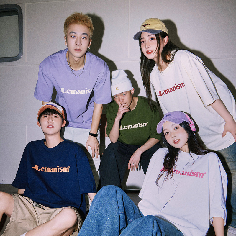 Lenamiss American Retro Trendy Brand 300g Heavyweight Men's T-Shirt Short-Sleeved Pure Cotton Loose Couple T-Shirt Lenamiss American Retro Trendy Brand 300g Heavyweight Men's T-Shirt Short-Sleeved Pure Cotton Loose Couple T-Shirt