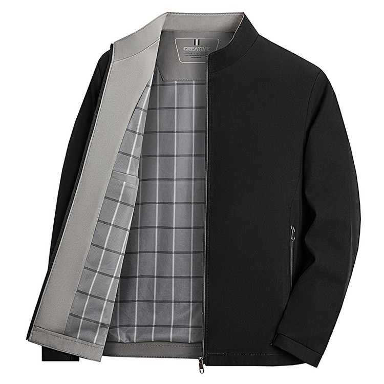Spring and Autumn Men's Jackets Middle-Aged Men's Windproof Jackets Business Stand Collar Executive Jackets Old Cadre Jackets