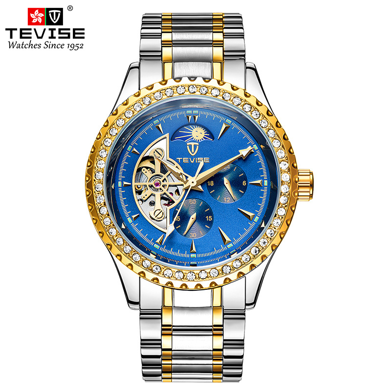 New men's watch TEVIS popular mechanical men's watch mechanical watch men's watch gold watch fully automatic mechanical watch_voghion.com