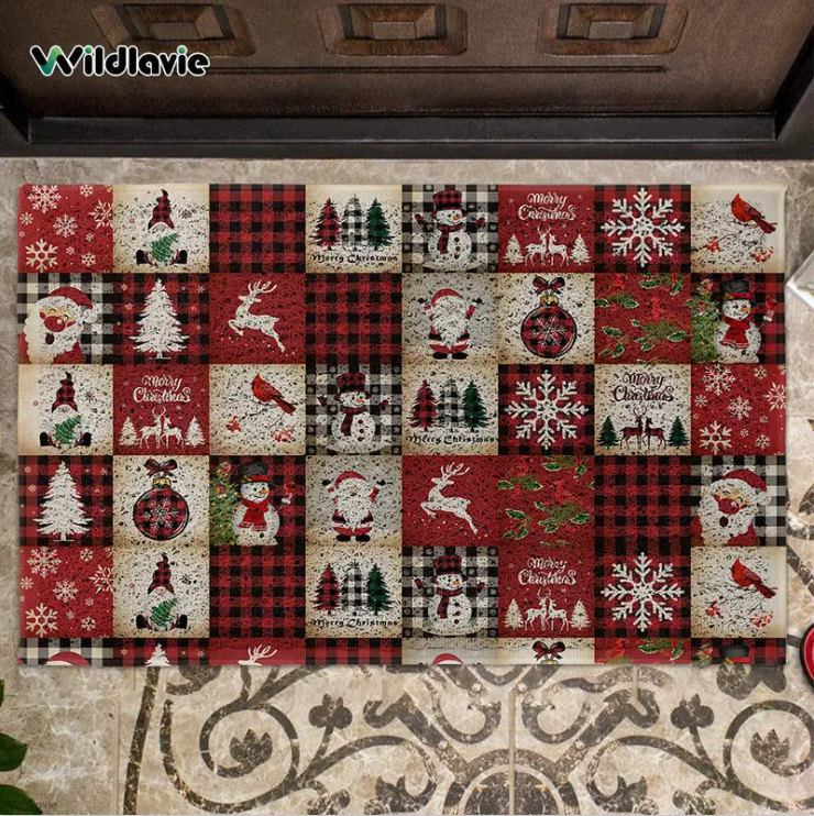 Amazon transfronterizo puerta de entrada alfombra de suelo de lana de cristal de Navidad alfombra de suelo de lana de cristal americana fácil de cuidar alfombra de pies resistente al desgaste image 18