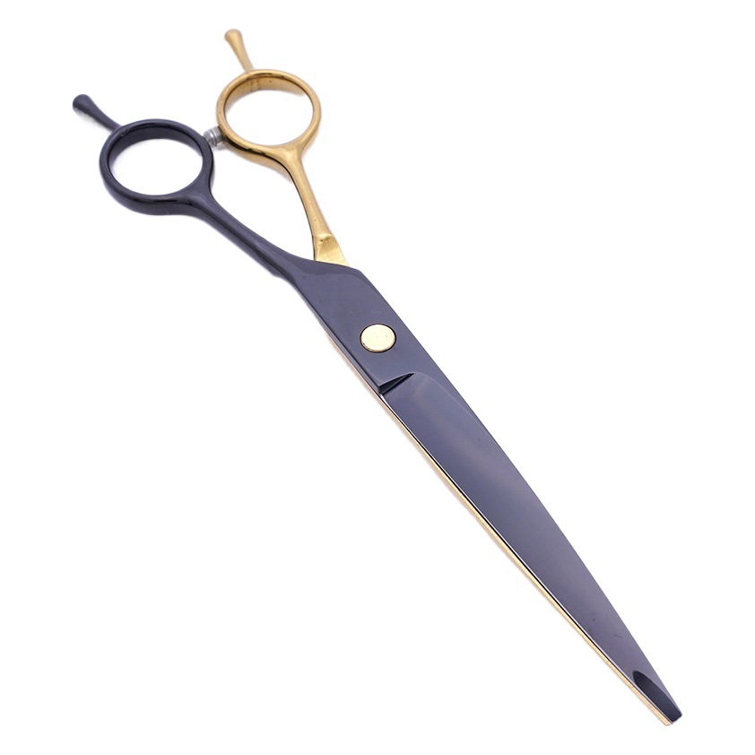 Directo de fábrica de acero inoxidable negro de oro de 7 pulgadas tijeras de belleza para mascotas perro de corte de pelo Teddy Barber tijeras traje
