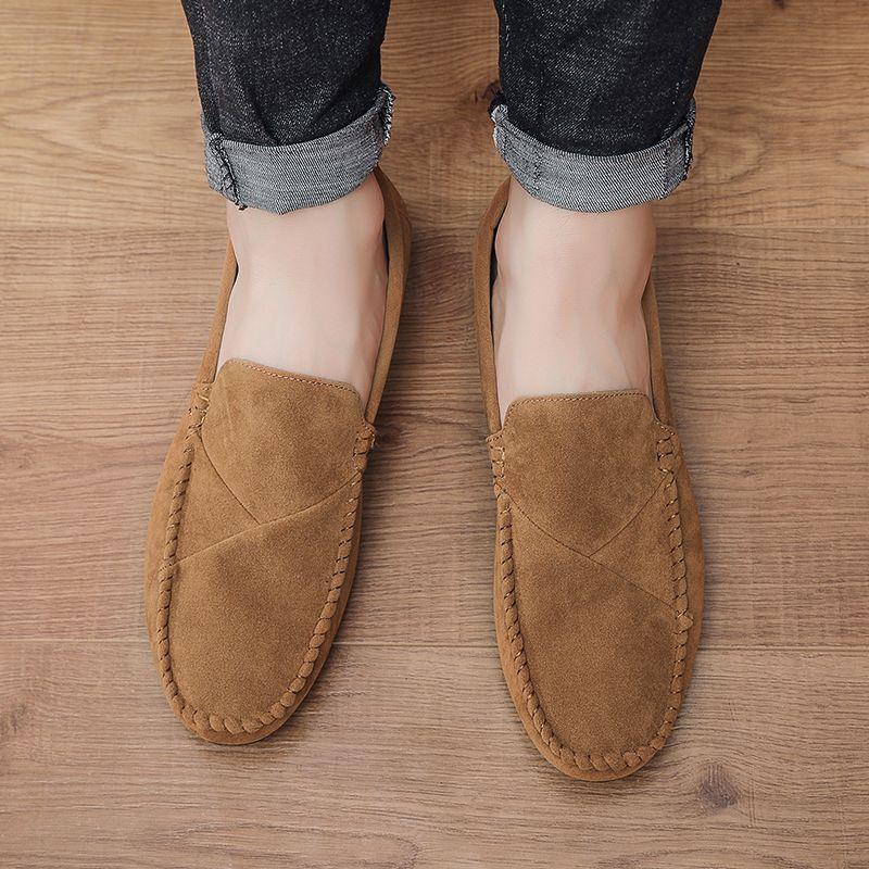 Herren Freizeitschuhe Aus Leder Slipper Für Bequemes Fahren_voghion.com