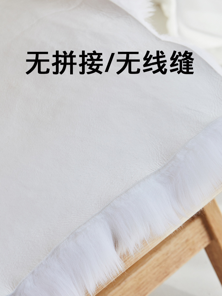 Aozun Pure Wool Chair Cushion, Thickened Plush Seat Cushion, Simple and Warm Sofa Chair Pad, Wool Pad, Genuine Sheepskin Cushion