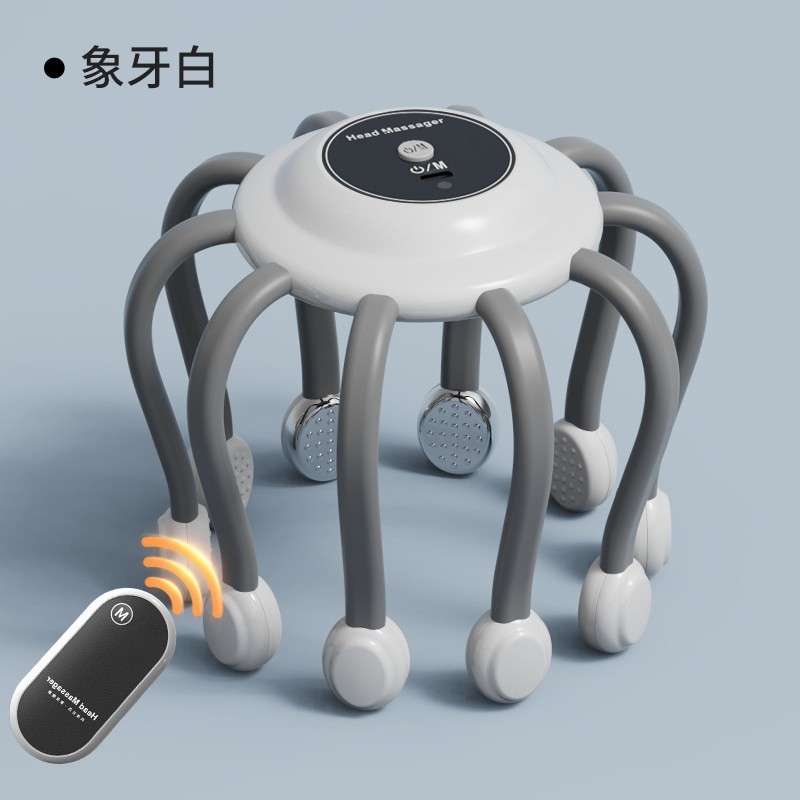 新型知能律動頭部マッサージ器マッサージ器八爪魚emsパルス頭部マッサージ器bluetoothリモコン|undefined