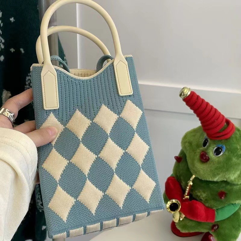 Nuevo amor bolso del teléfono móvil bolso de punto al por mayor de gran capacidad bolso de mano estudiante crossbody bolsa de lana fábrica