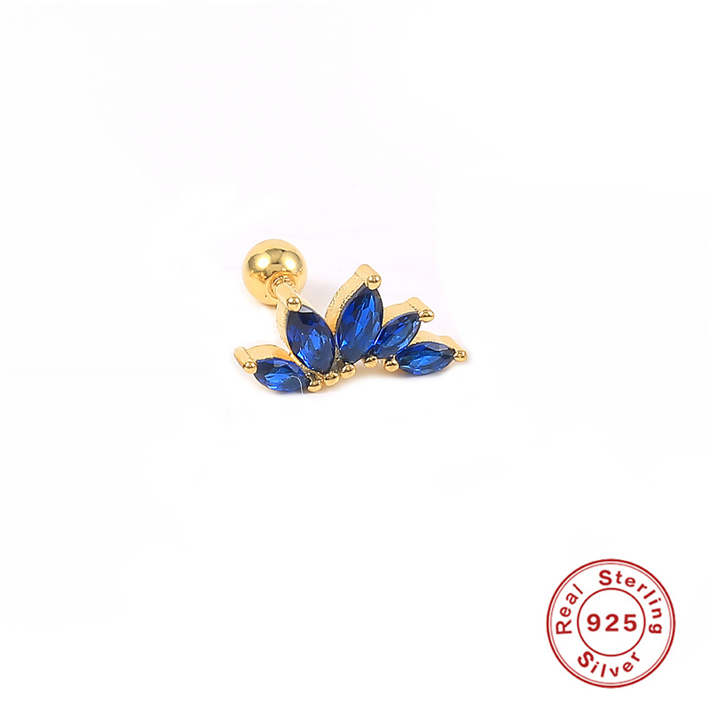 3g Weight Zircon Inlay Material Ear Studs Classification 1 Piece Quantity Daily Occasion 925 Sterling Silver Material Geometric Pattern Women'S Gender Plating Design Fashion Style 1 Piece Ear Cartilage Rings & Studs Fashion Geometric 925 Sterling Silver Plating Zircon 8