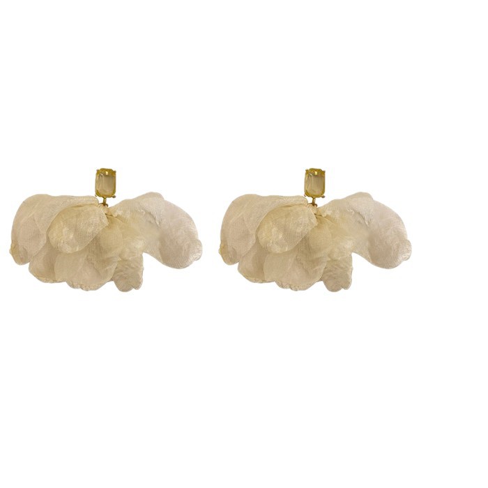 Pendientes de borla de flores de hilo de malla de tela de aguja de plata Pendientes dulces y frescos Pendientes de todo fósforo de moda Sensación de alto nivel de nicho