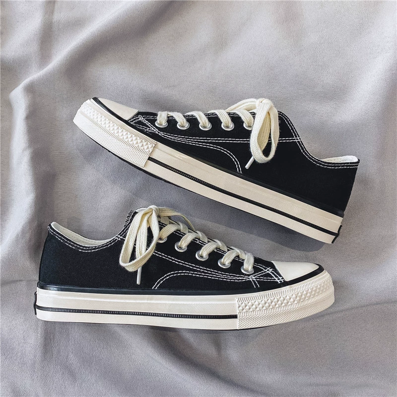 Классические низкие парусиновые туфли 1970-х годов, мужская и женская пара, винтажная масляная Вулканизированная обувь, Студенческая Тканевая обувь в Корейском стиле, Мужская