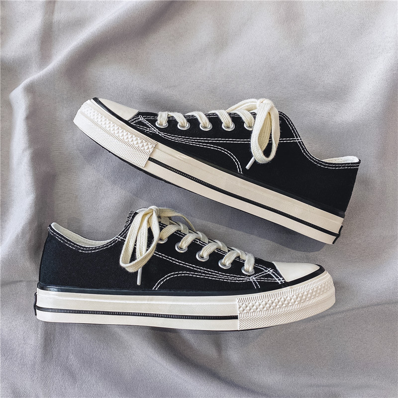 Classic 1970s low-top canvas shoes men and women couple vintage oil-wiping vulcanized shoes Korean style student cloth shoes men Classic 1970s low-top canvas shoes men and women couple vintage oil-wiping vulcanized shoes Korean style student cloth shoes men