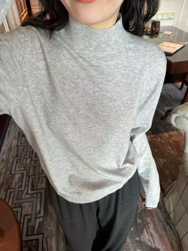 韩版半高领针织打底衫女秋冬季时尚洋气修身显瘦内搭毛衣百搭上衣|undefined