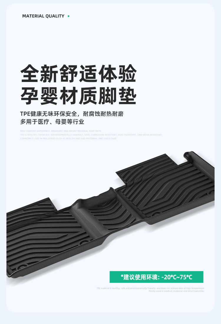 Suitable for 24-26 Models of Zeekr 007Gt Car Floor Mats, Tpe Floor Mats, Trunk Mats, Environmentally Friendly Seat Back Cushions