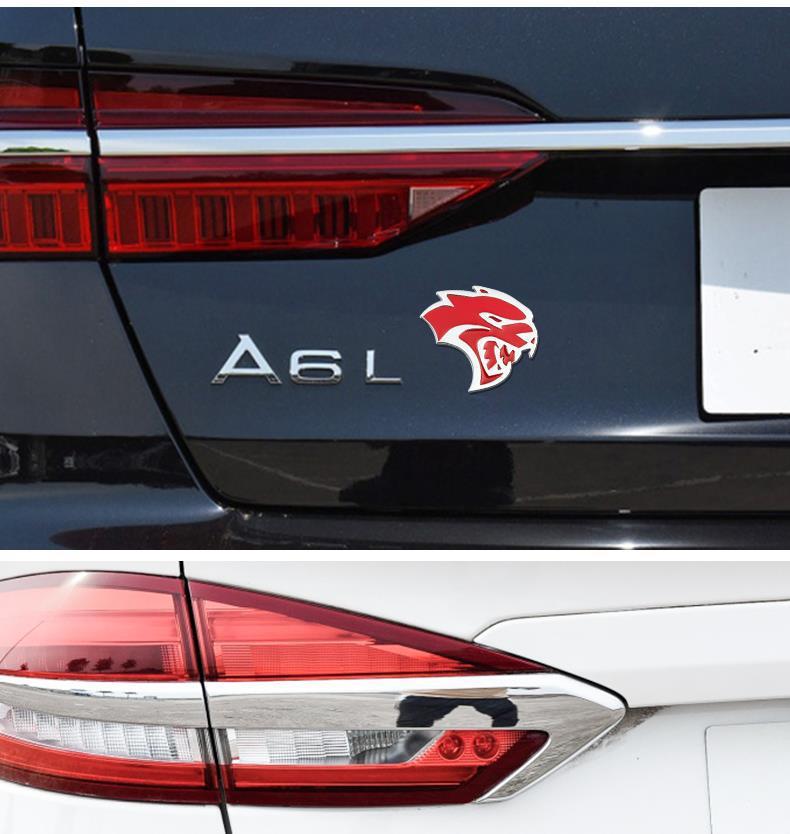 Dodge Hellcat SRT metal sticker, fender side emblem, 3D car sticker, rear emblem, window SRT decorative sticker