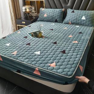 Milk Velvet Quilted Bed Cover Winter Mattress Cover Bedspread Baby Velvet Simmons Protective Cover for Double Bed Thickened Warm