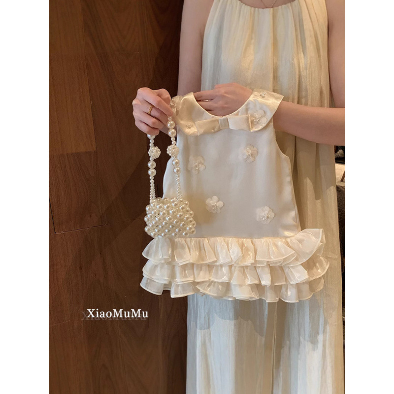 女童公主裙生日周岁礼服新款夏装小童女宝宝洋气背心裙连衣裙