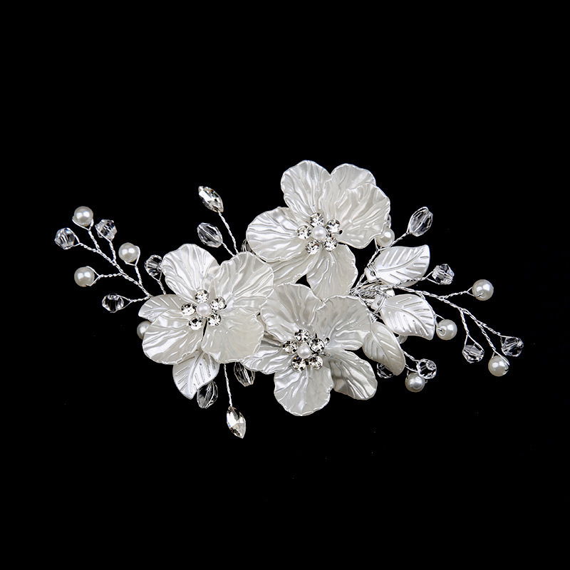 Aliexpress Petal Handmade Dress Women's Side Clip Jewelry Pearl Head Flower European and American Hair Headdress Wedding Accessories Hairpin
