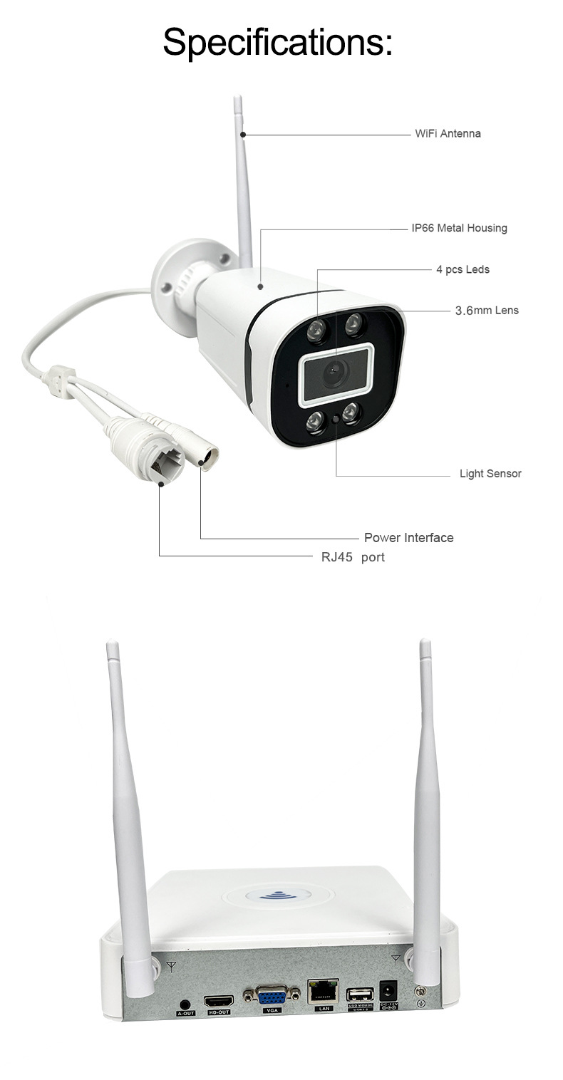 Tuya Graffiti WiFi-Paket kabelloses intelligentes 2-Megapixel-Hochauflösungs-4-Kanal-NVR-Paket Netzwerk-Überwachungskamera
