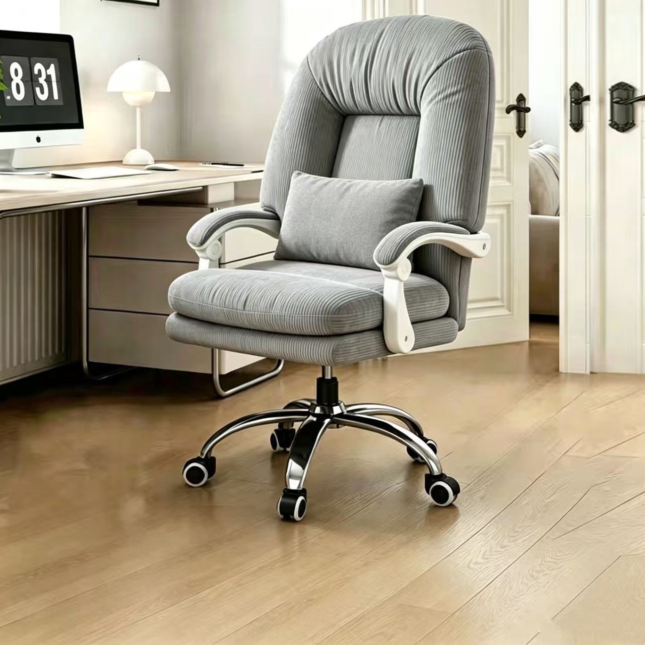 Dormitorio silla de computadora hogar cómodo reclinar silla de deportes eléctricos silla de ancla con pedal almohada de cintura silla de elevación de oficina
