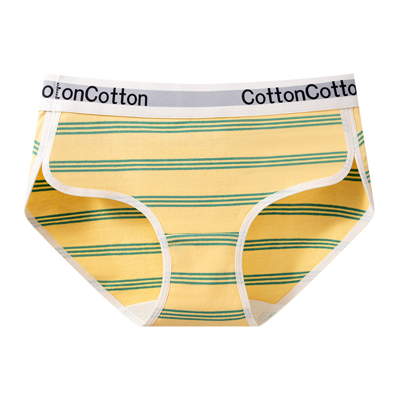 La promoción principal es la ropa interior de cintura media de niña de algodón de estilo deportivo a rayas estilo ins