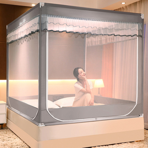 New Style Mosquito Net Bed Canopy Reversible Corner Bed Sheet Style Baby Anti-Fall Zipper Mosquito Net Home Use Factory Wholesale