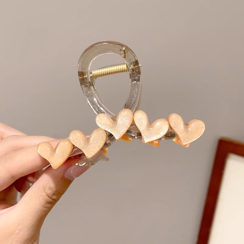 Temperamento de alto nivel amor agarrar clip de cabello de niñas más clip de tiburón detrás de la cabeza de un disco grande clip de cabello tocado