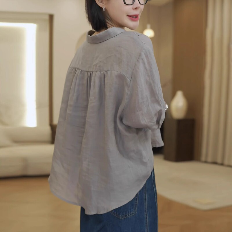 黑色高级感气质通勤T恤衬衫女夏季时尚胖MM大码宽松显瘦遮肉上衣|undefined