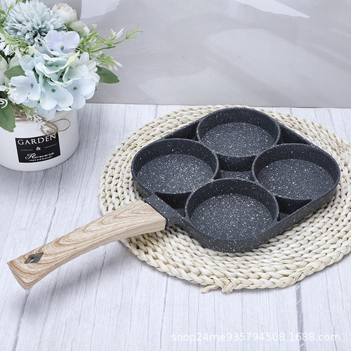 Medical stone with lid porous household non-stick pan breakfast pan frying pan burger pan wholesale mini pan cross-border