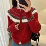 女式圆领秋冬长袖毛衣