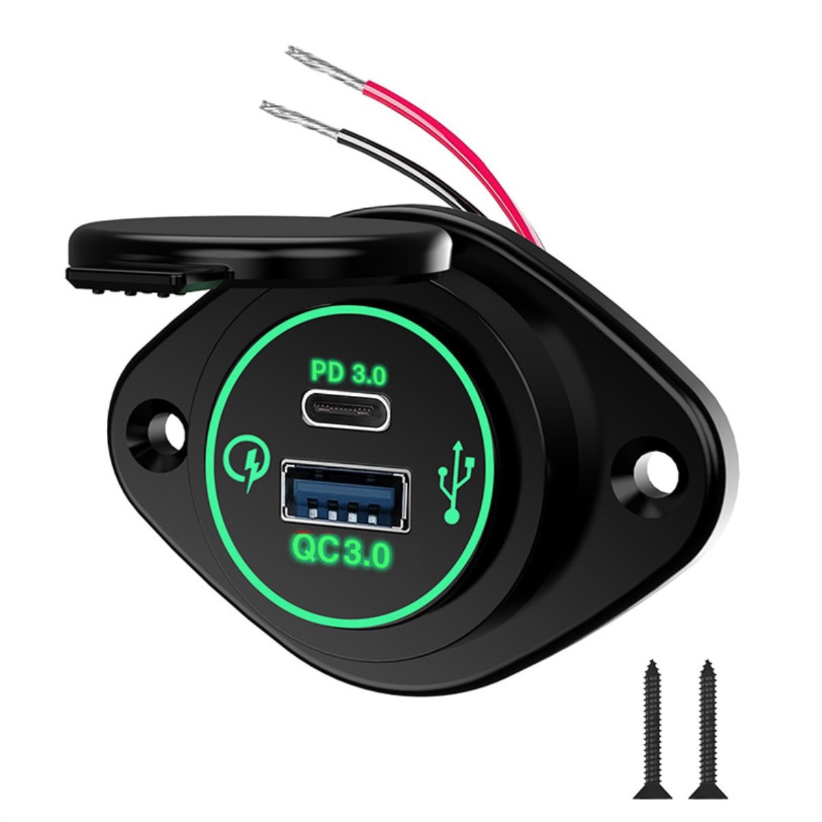 Modified multi-function car mobile phone charger bus saloon car yacht QC3.0USB port PD3.0 fast charging waterproof