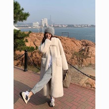 年新款中长款仿貂绒毛毛皮草外套女冬加棉加厚羊羔毛大衣