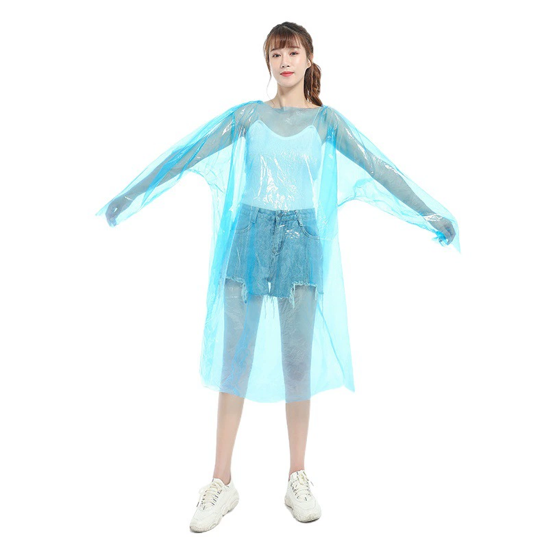 一次性雨衣便携加厚旅游旅行带帽绳皮筋袖口白色男女户外登山雨披