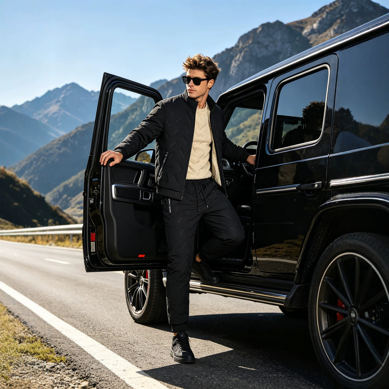 European size ultrasonic lamb fleece cotton jacket and pants set for men, warm and fleece-lined, middle-aged cotton clothing with stand-up collar lamb fleece cotton jacket European size ultrasonic lamb fleece cotton jacket and pants set for men, warm and fleece-lined, middle-aged cotton clothing with stand-up collar lamb fleece cotton jacket